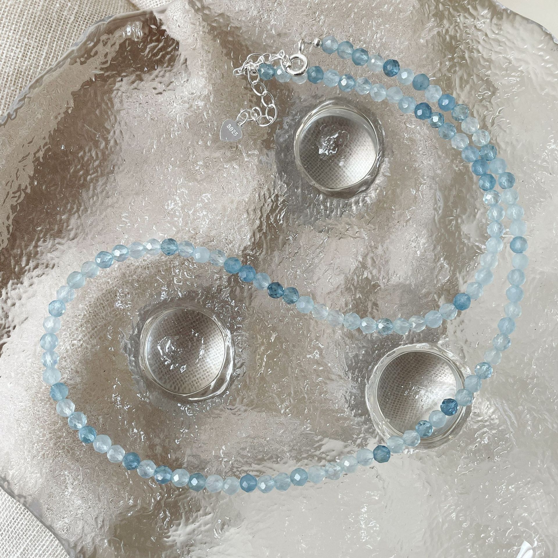 925 sterling silver aquamarine necklace