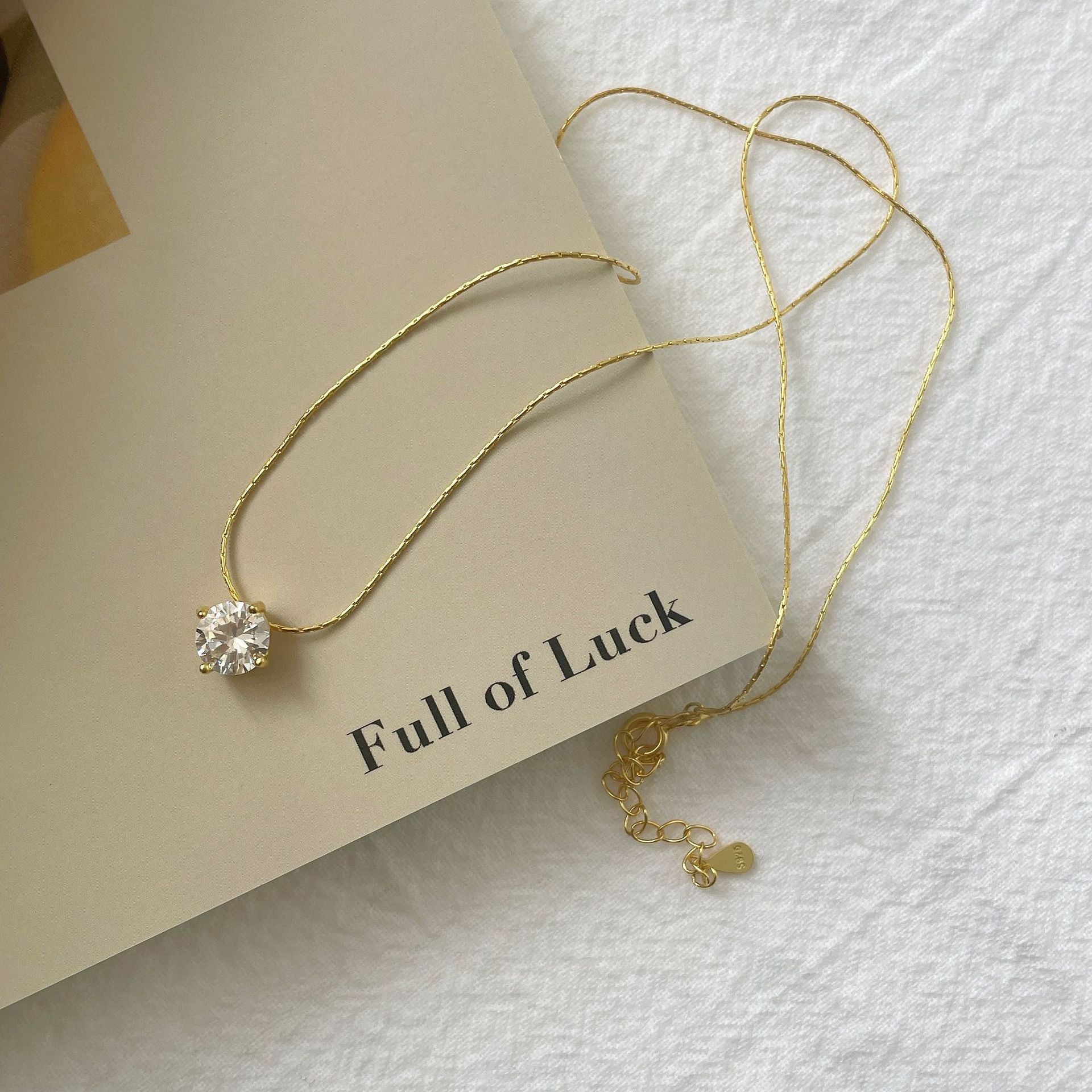 S925 Silver Sparkling Zirconia Snake Bone Chain Necklace