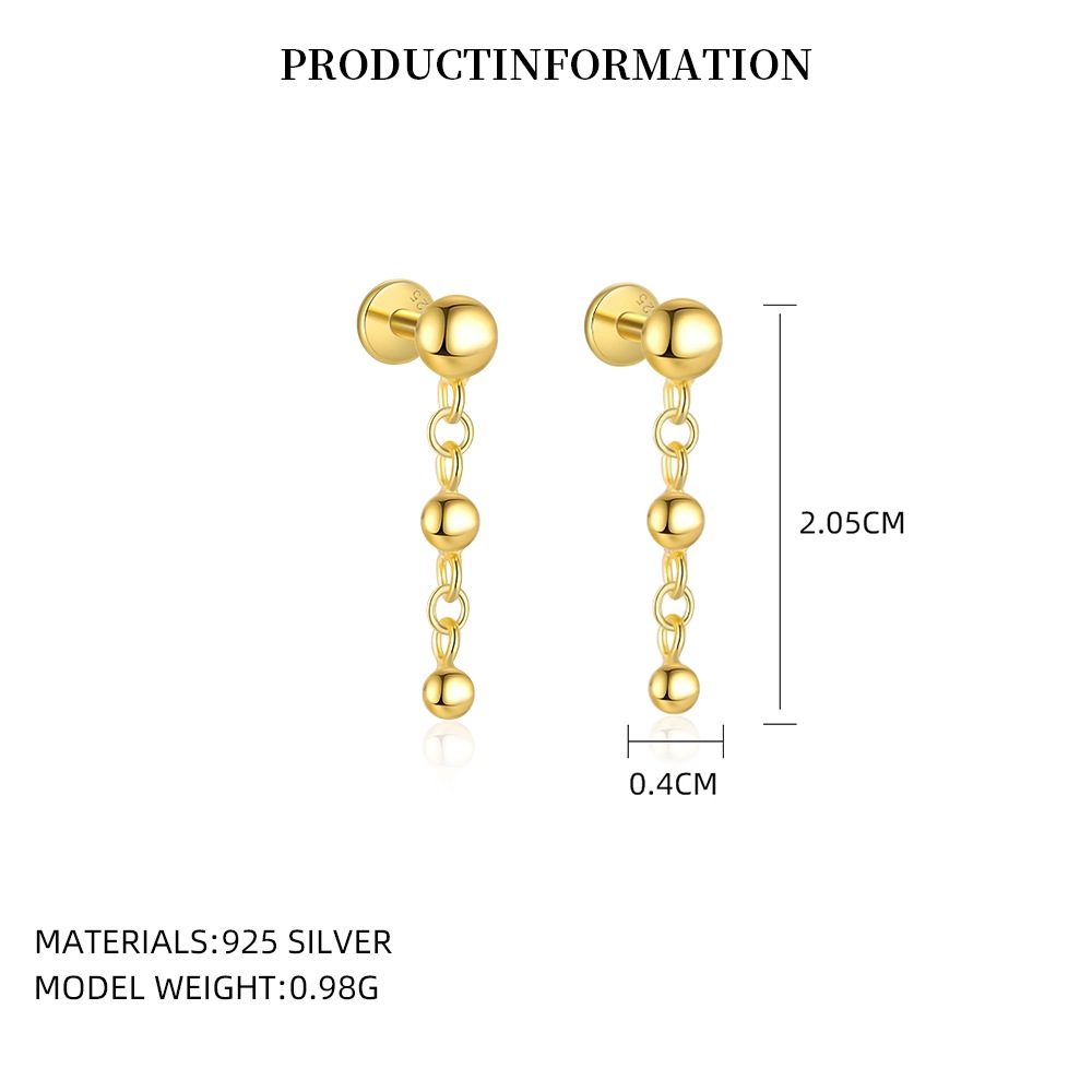 S925 Sterling Silver Small Square Cubic Zirconia Stud Earrings