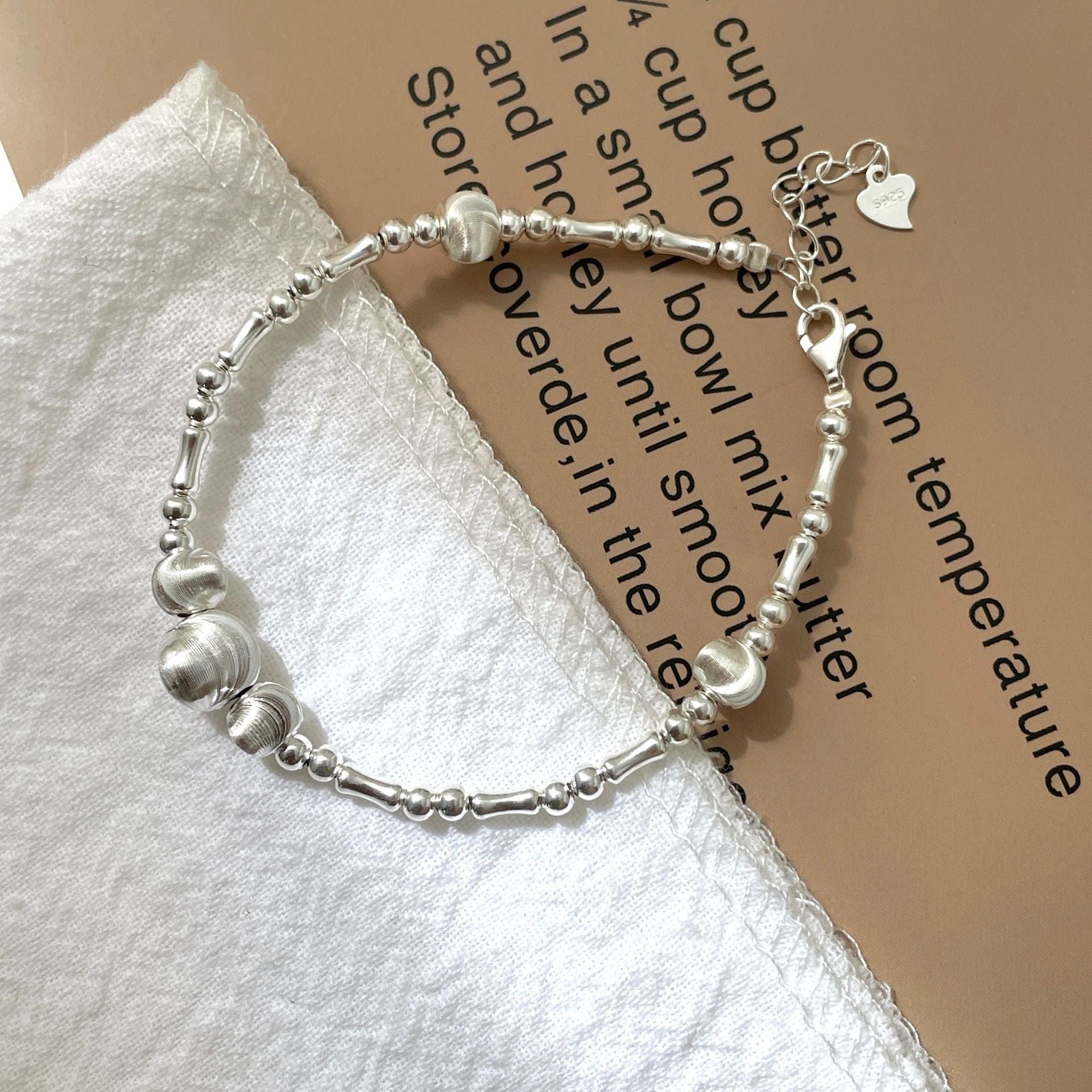 S925 sterling silver bracelet - silvery