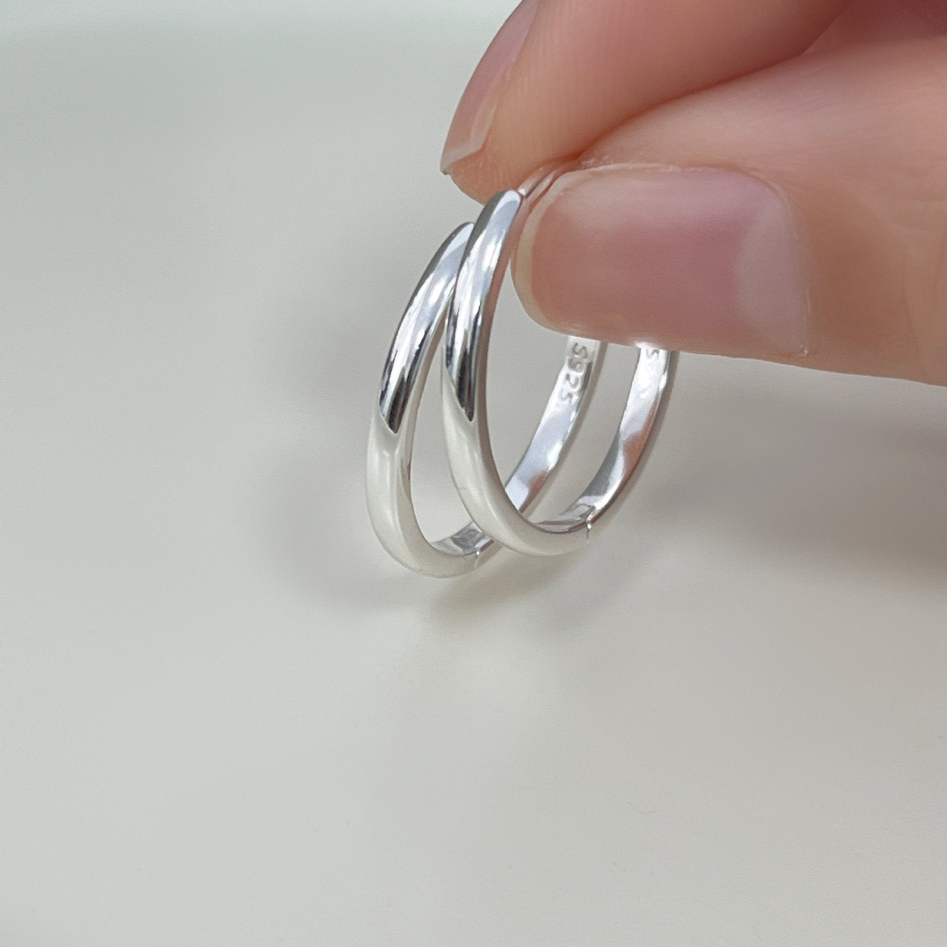 S925 sterling silver hoop earrings