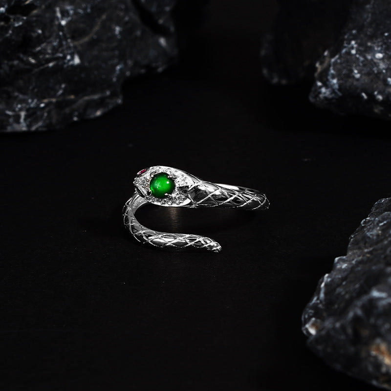 S925 sterling silver zodiac snake ring