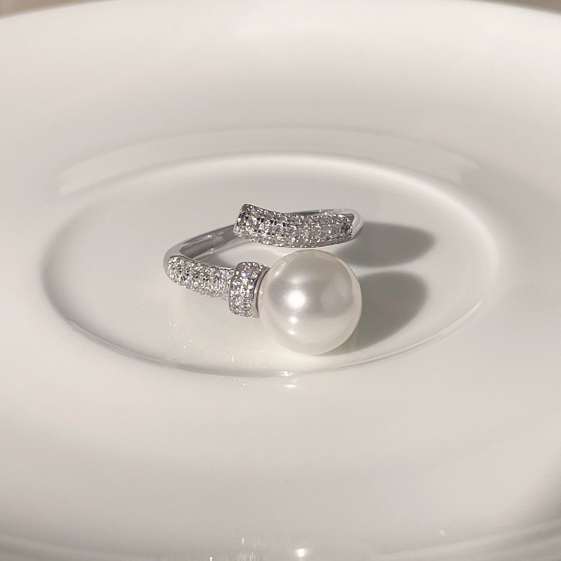 S925 sterling silver pearl ring