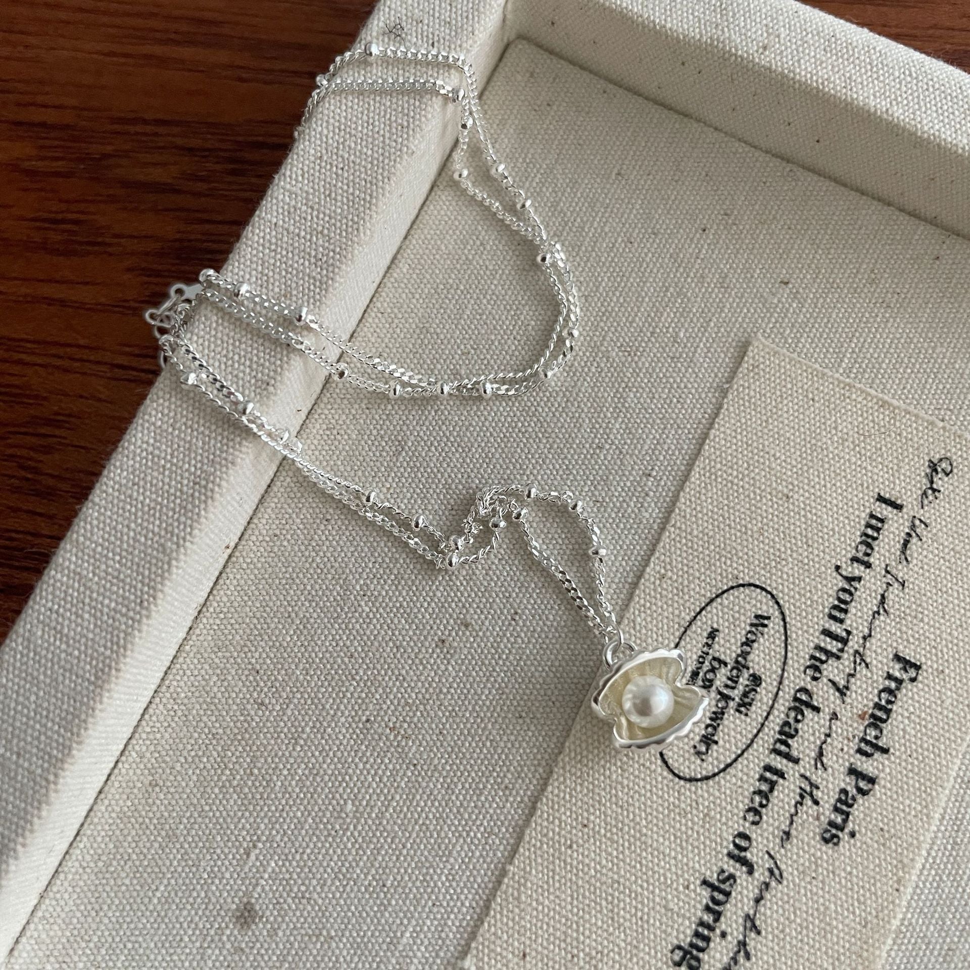 925 Silver Shell Pearl Necklace