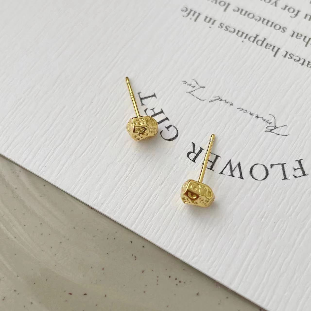 925 sterling silver irregular earrings