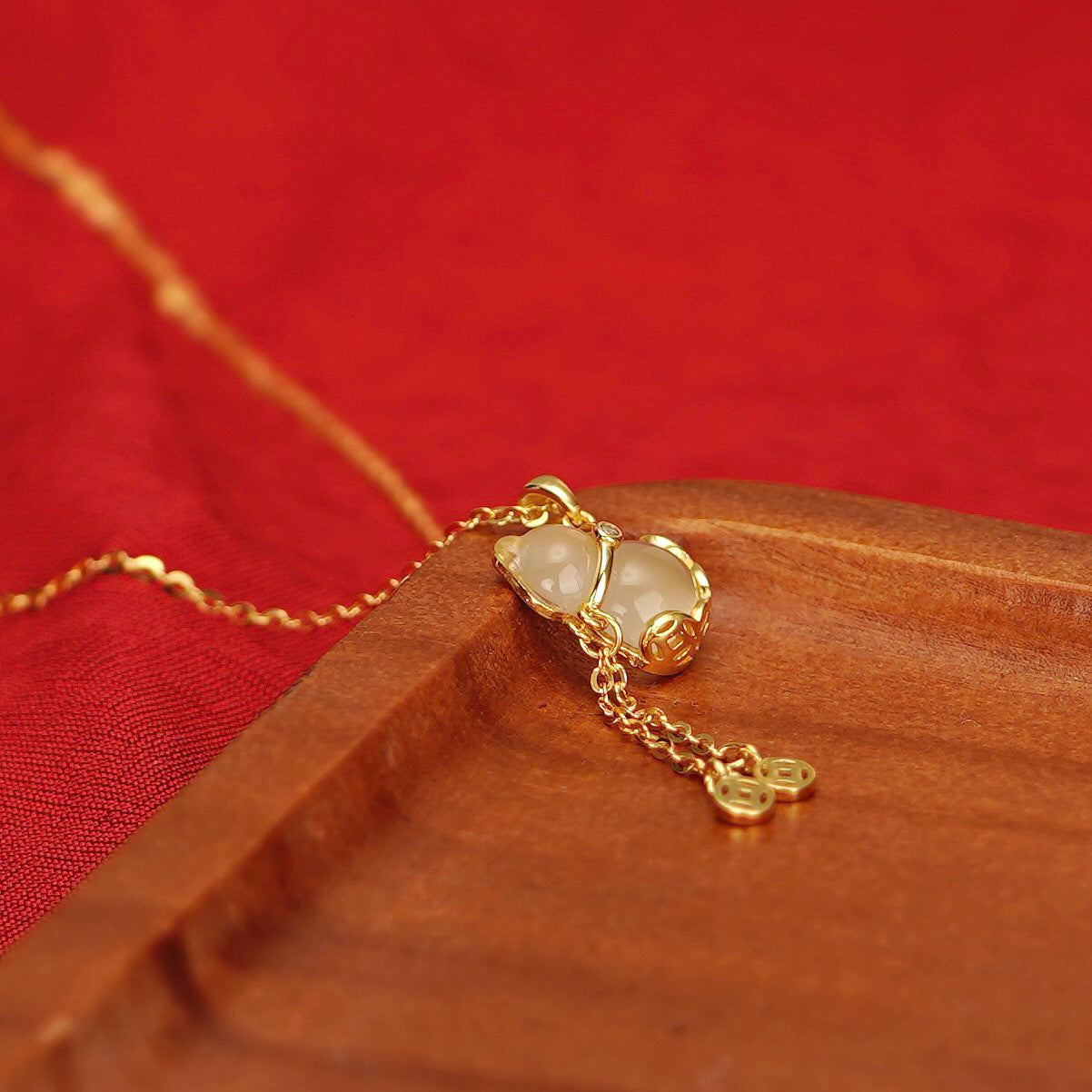 925 sterling silver gourd pendant necklace