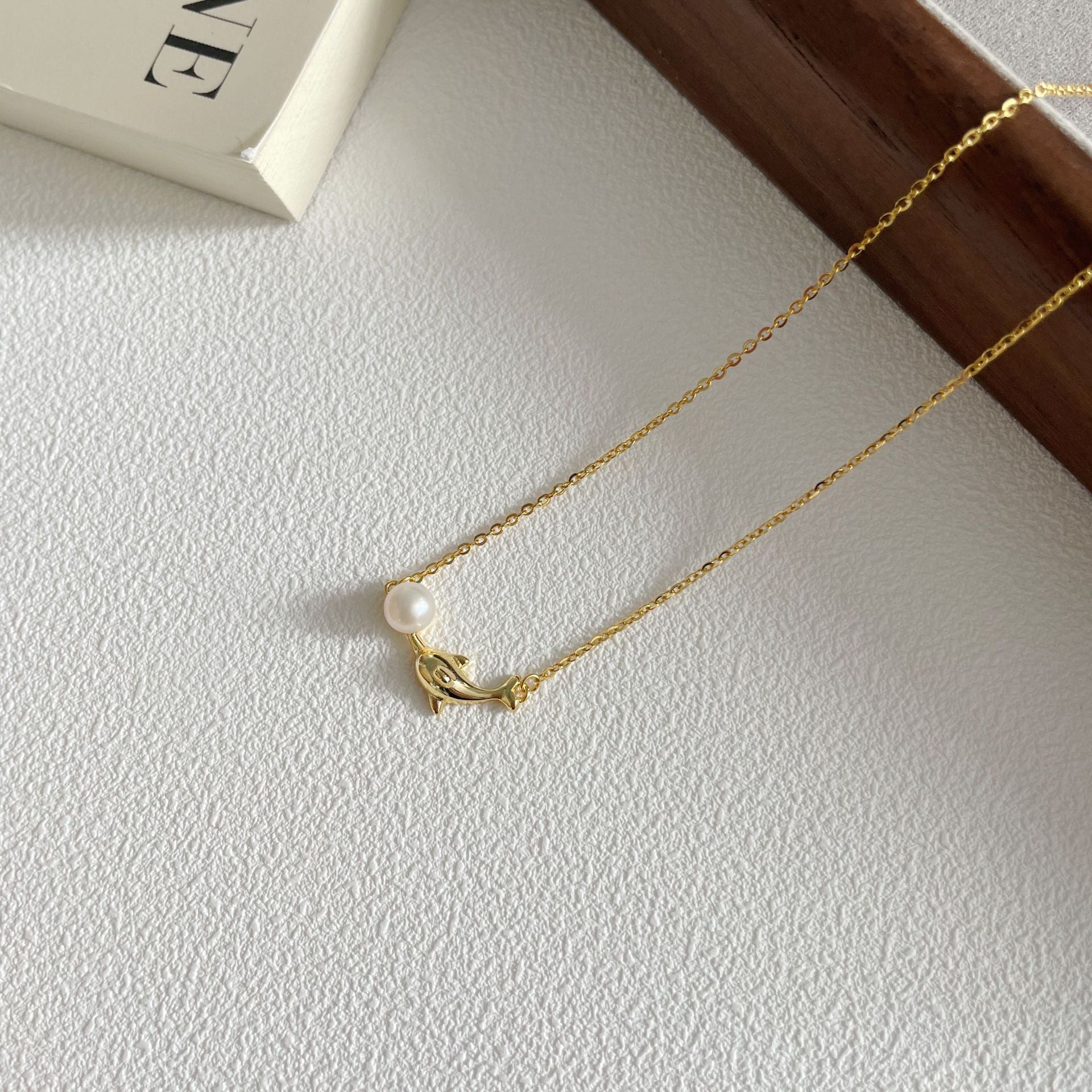 S925 sterling silver dolphin pendant necklace