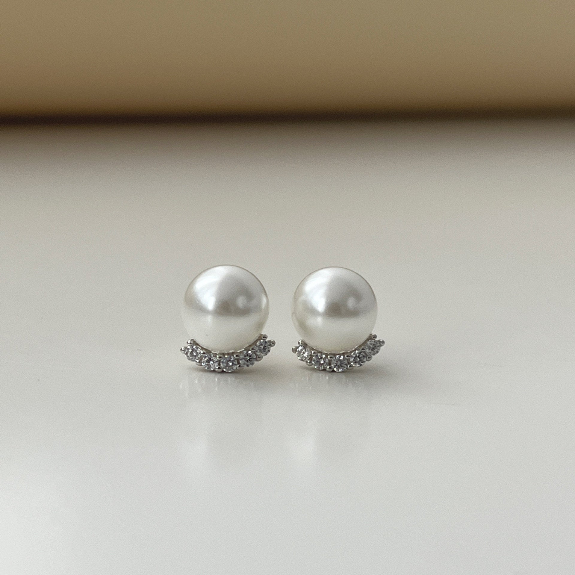 925 sterling silver imitation pearl earrings
