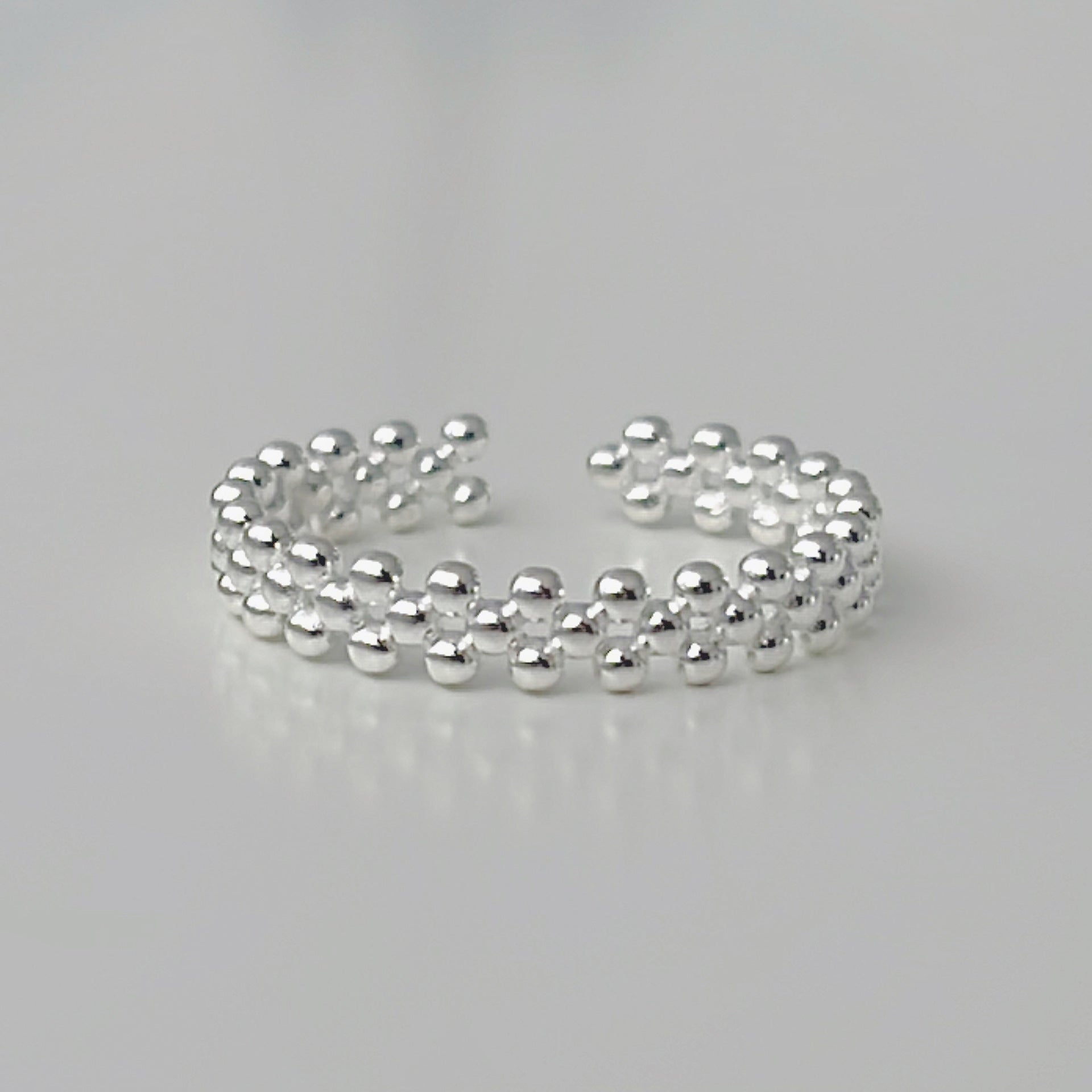 925 sterling silver open-end ring - silvery