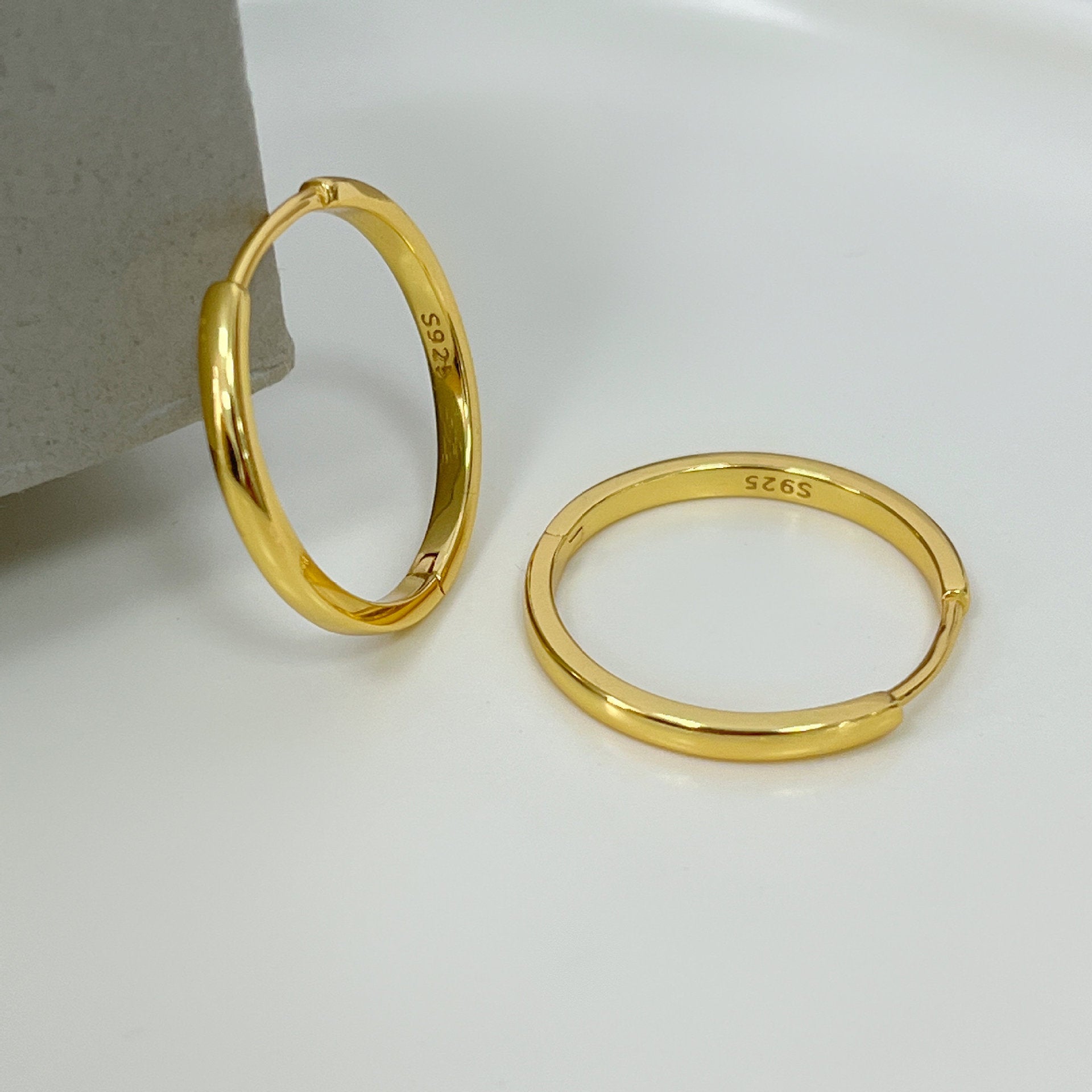 S925 sterling silver hoop earrings