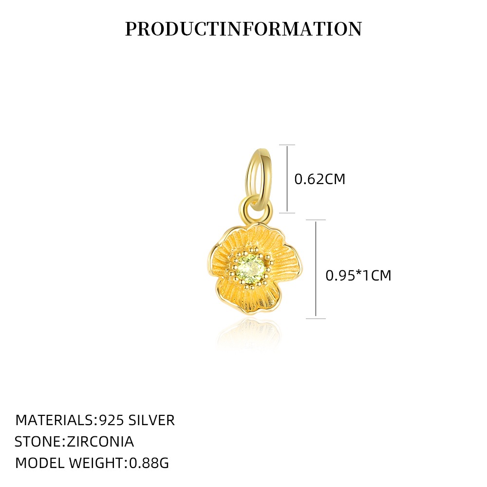 S925 Sterling Silver Pendant Set with Multi-colored Cubic Zirconia