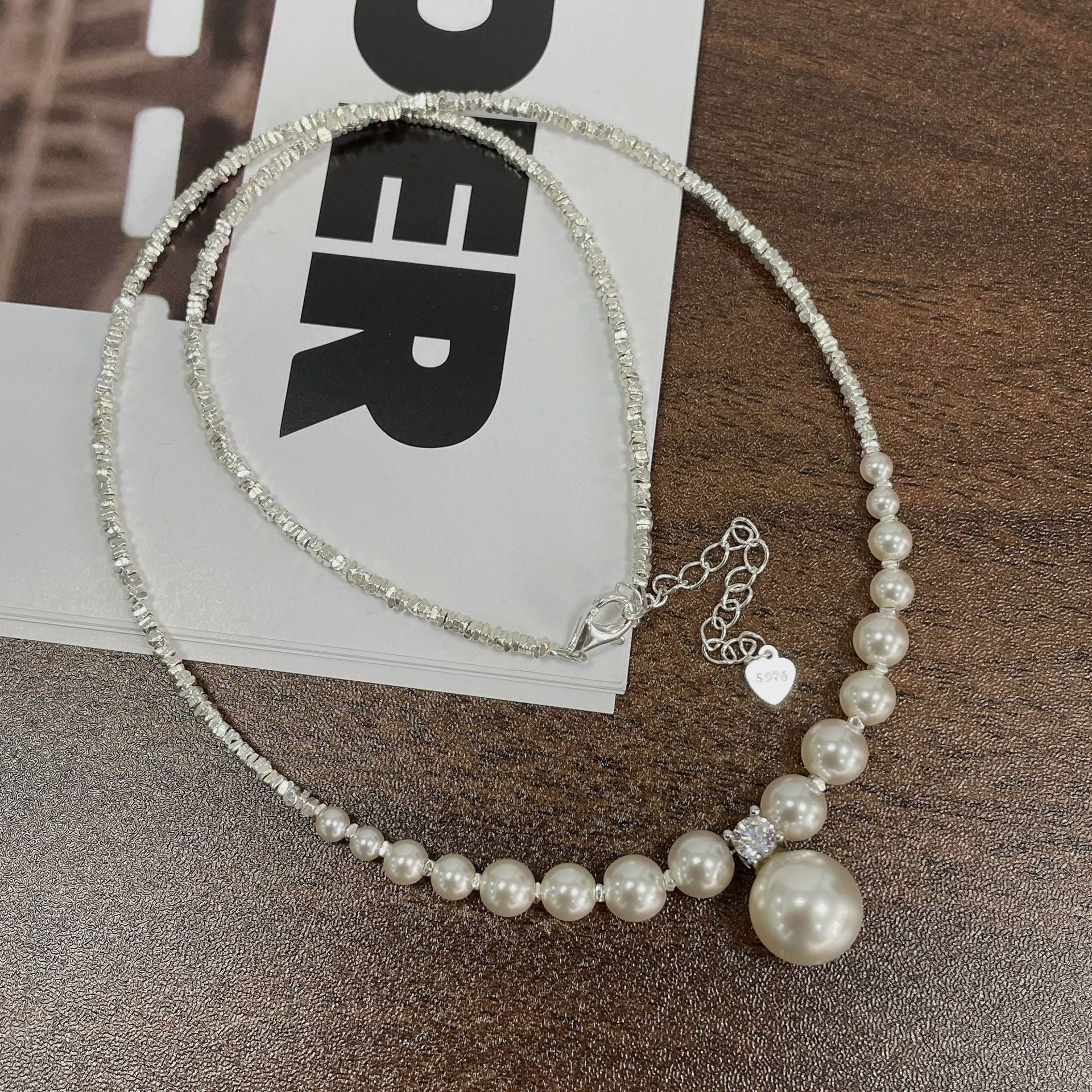 925 sterling silver pearl necklace