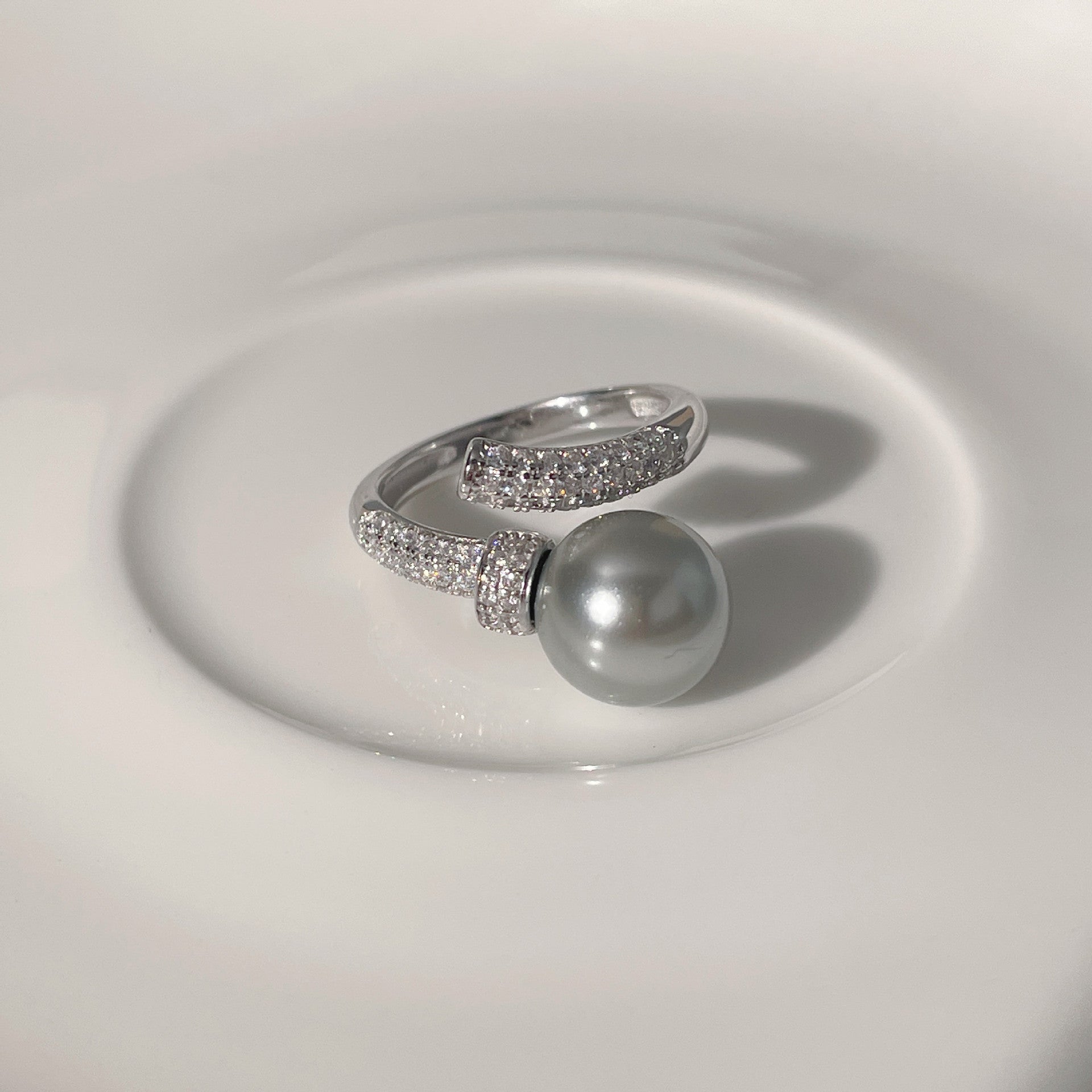 S925 sterling silver pearl ring