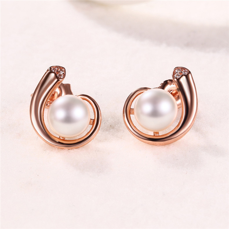 S925 Sterling Silver Gold-Plated Pearl Earrings