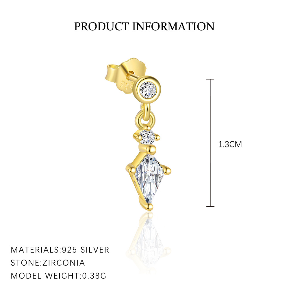 S925 Sterling Silver Tassel and Zircon Stud Earrings