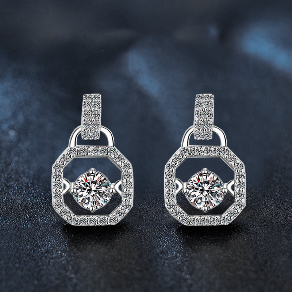 Mosangshi 925 sterling silver classic bag earrings