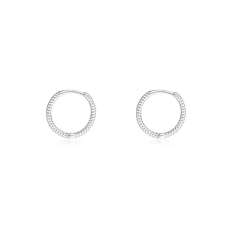 Plain S925 Sterling Silver Hoop Earrings