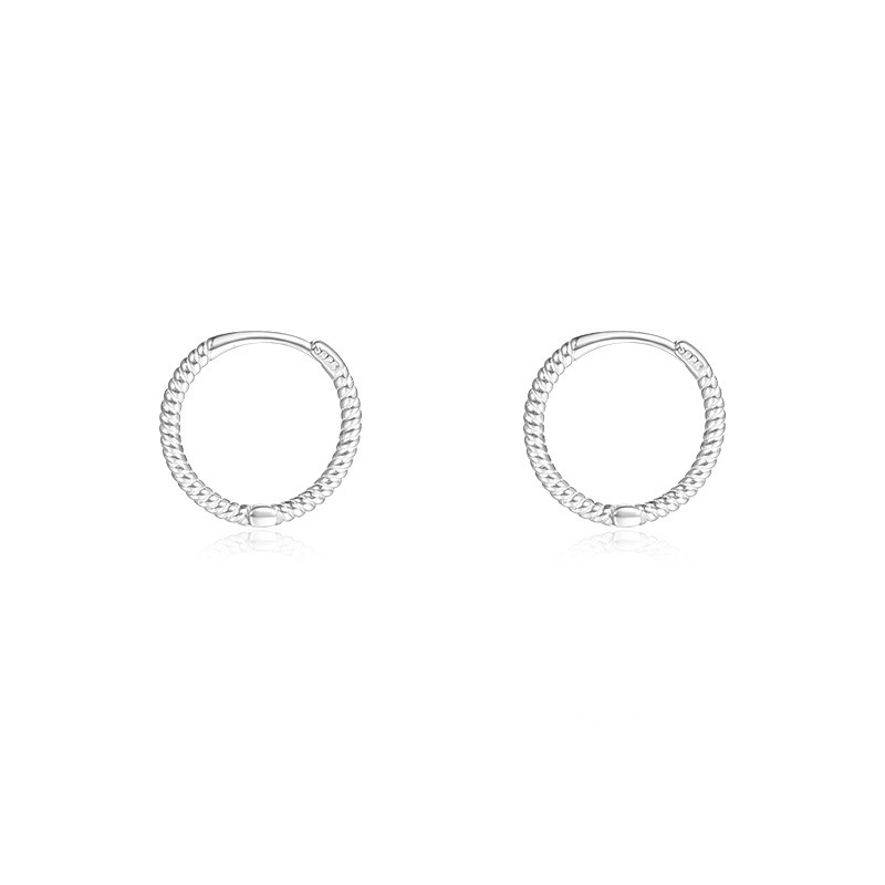 Plain S925 Sterling Silver Hoop Earrings