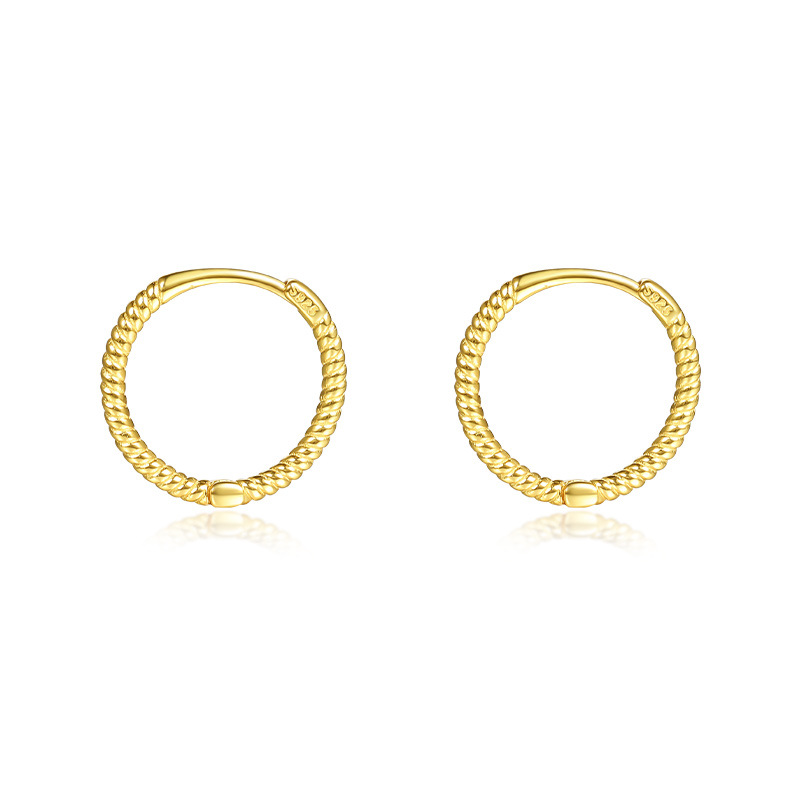 Plain S925 Sterling Silver Hoop Earrings