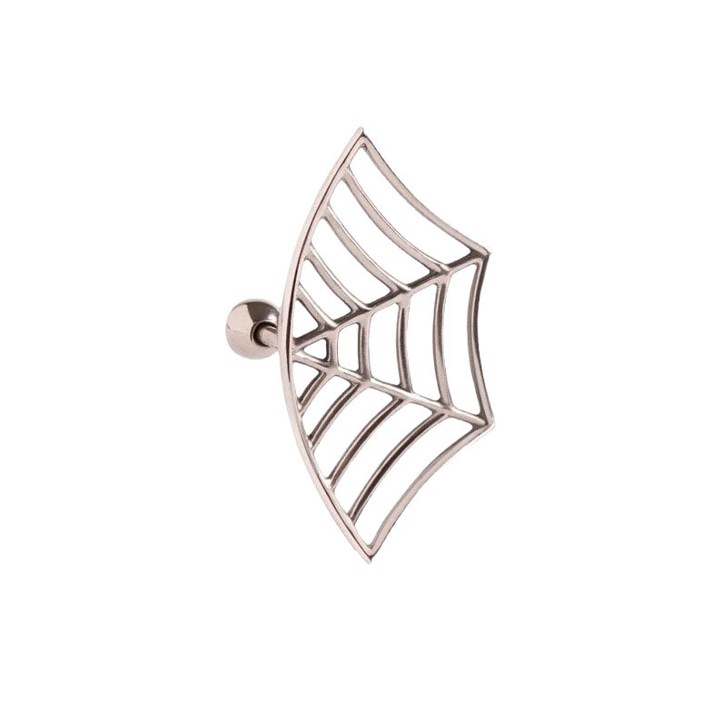 S925 Sterling Silver Halloween Spiderweb Stud Earrings