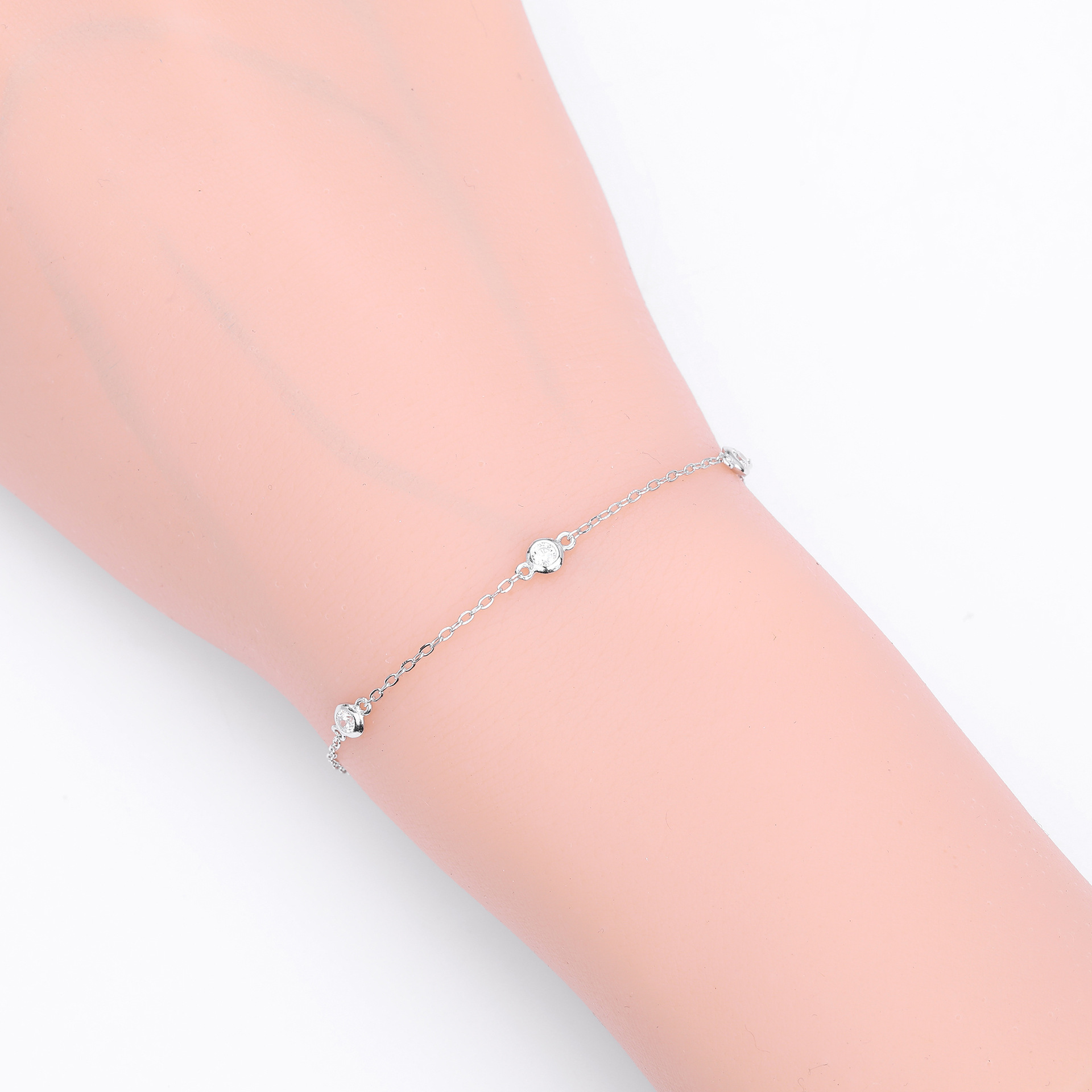 S925 Sterling Silver and Zircon Bracelet