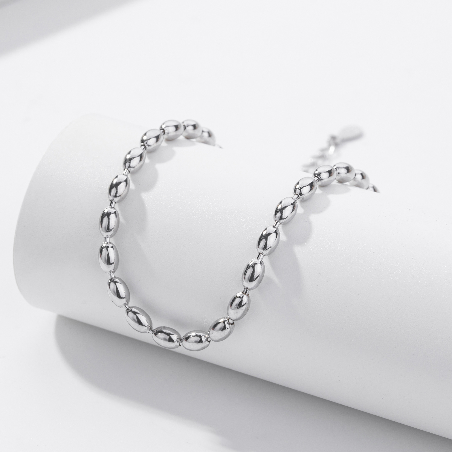 S925 Sterling Silver Rice Bead Bracelet