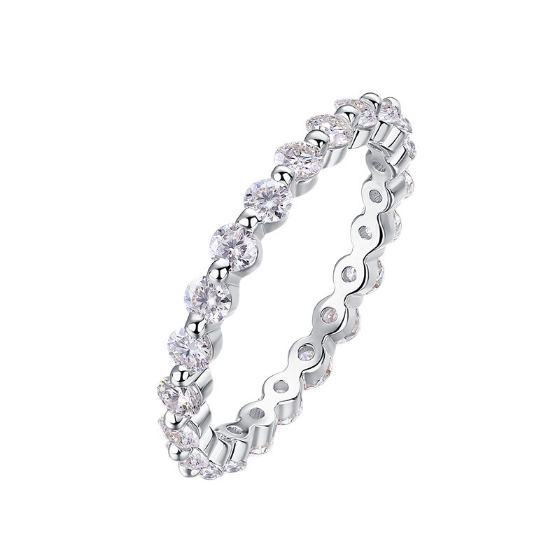 S925 Silver Moissanite Solid-Band Ring