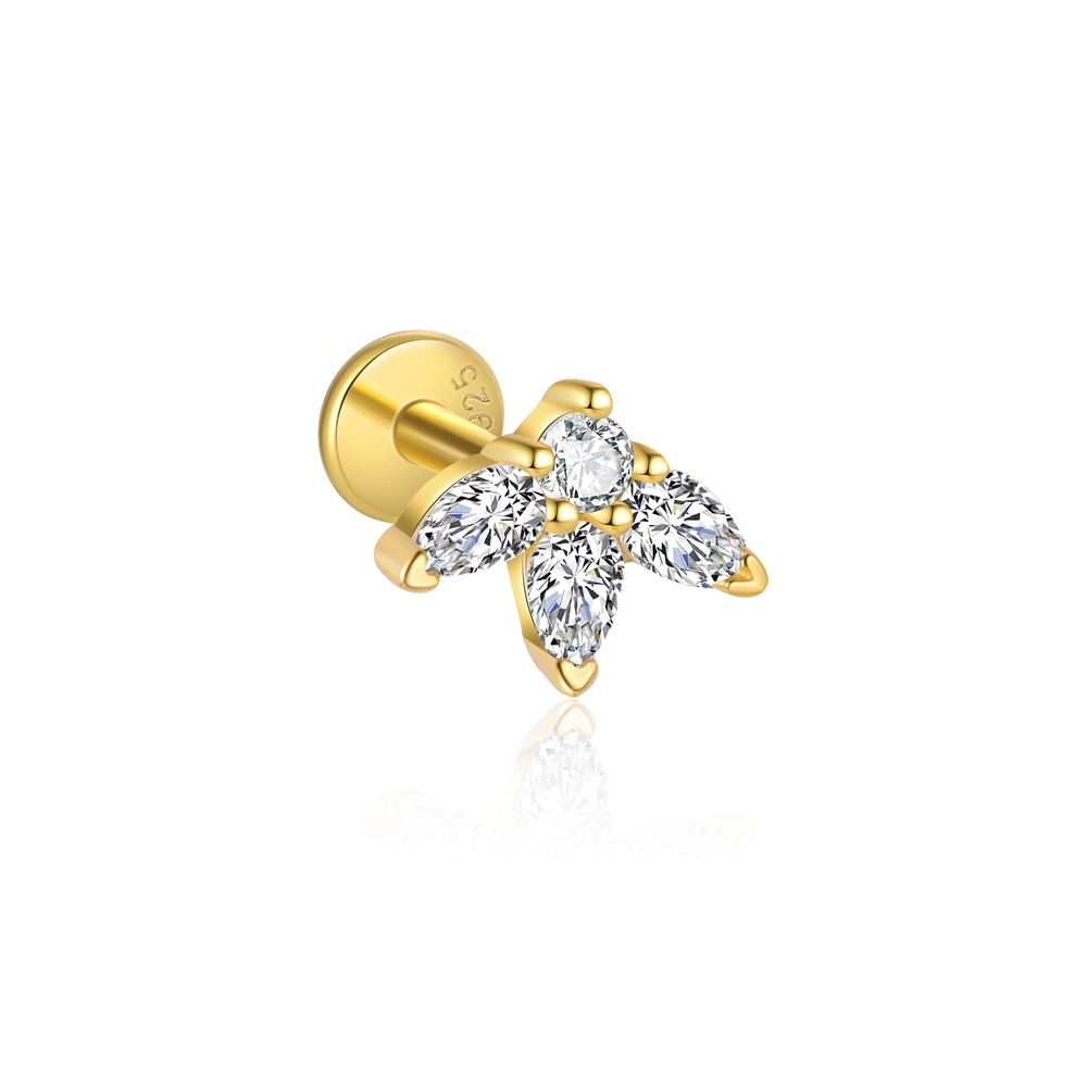 S925 Sterling Silver Zircon Stud Earrings
