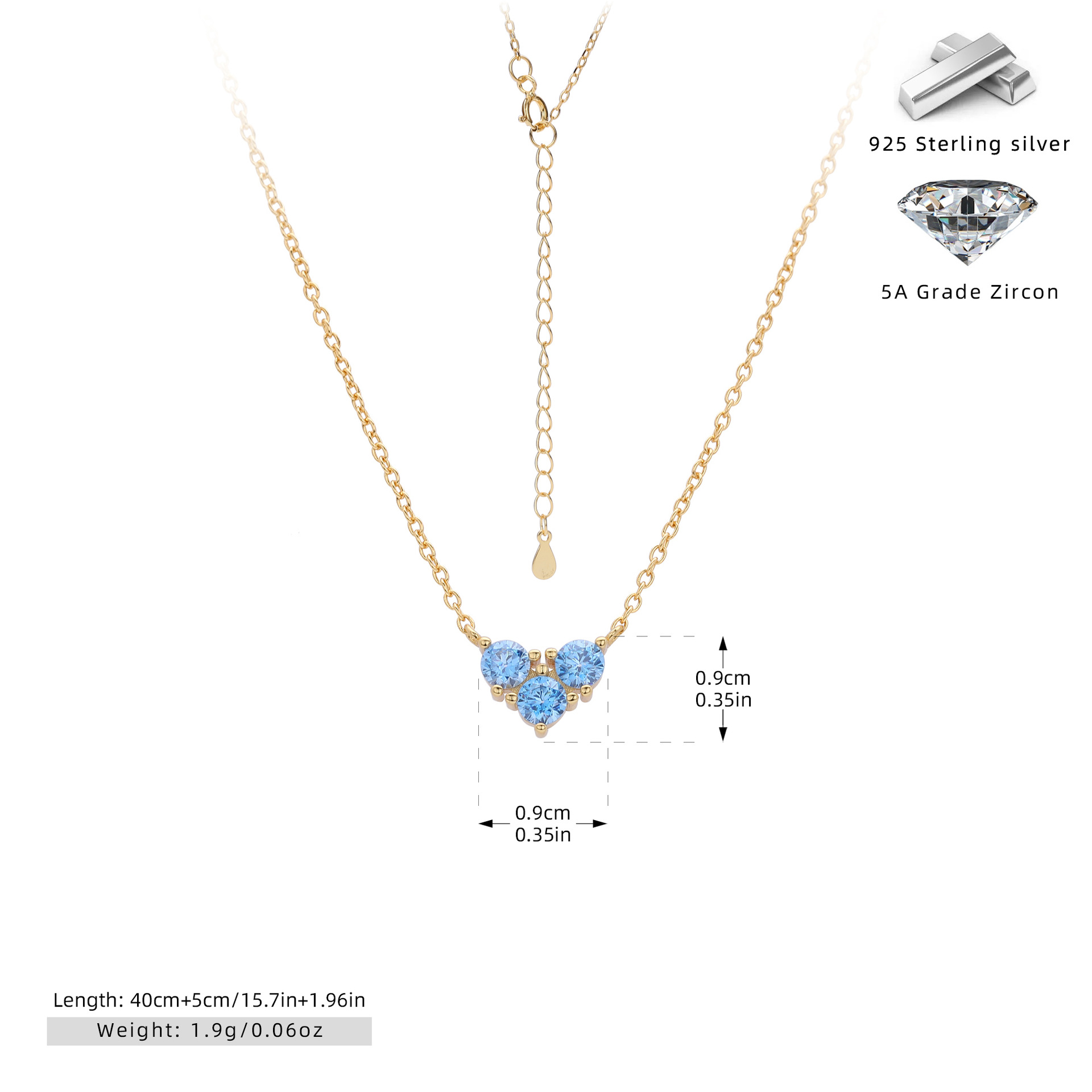 S925 Sterling Silver Niche Design Zirconia Necklace
