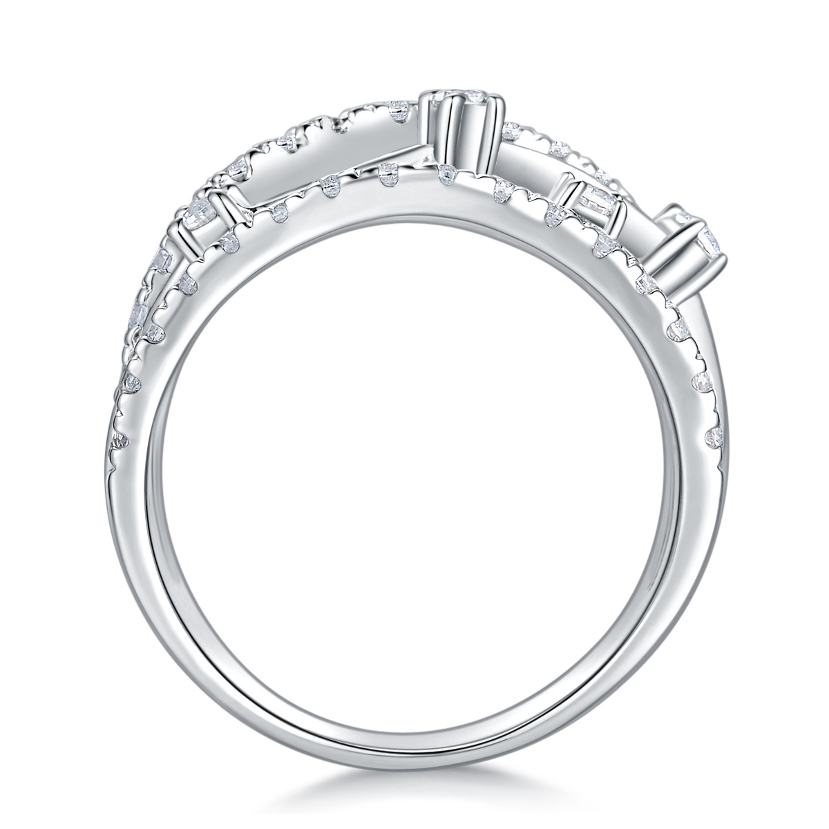 S925 Silver Oversized Moissanite Ring