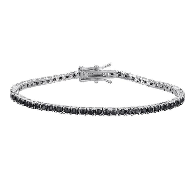 S925 Sterling Silver Black Moissanite Tennis Chain