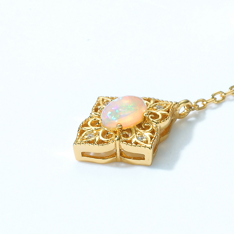 S925 Sterling Silver Gold-Plated Opal-Inlaid Long Stud Earrings
