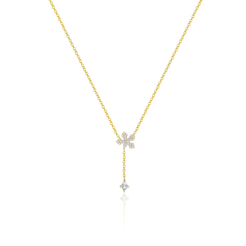 S925 Sterling Silver Sparkling Zircon Necklace