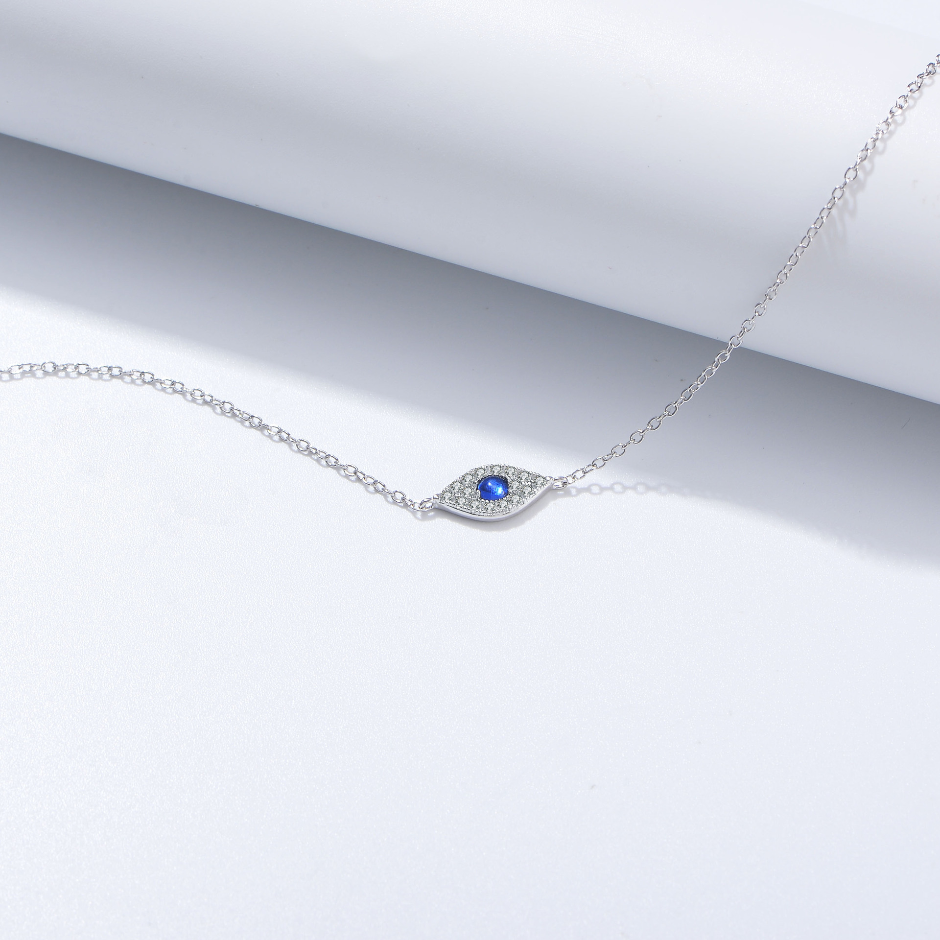 S925 Sterling Silver Devil's Eye Micro Inlaid Zircon Bracelet and Anklet Set