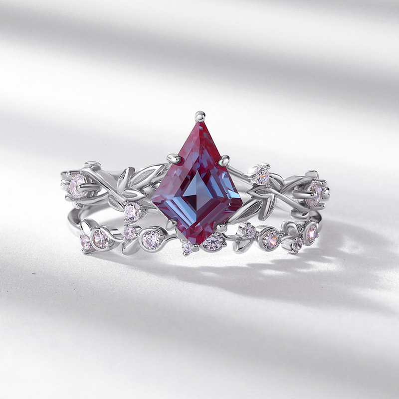 S925 Sterling Silver Gold-Plated Alexandrite Ring