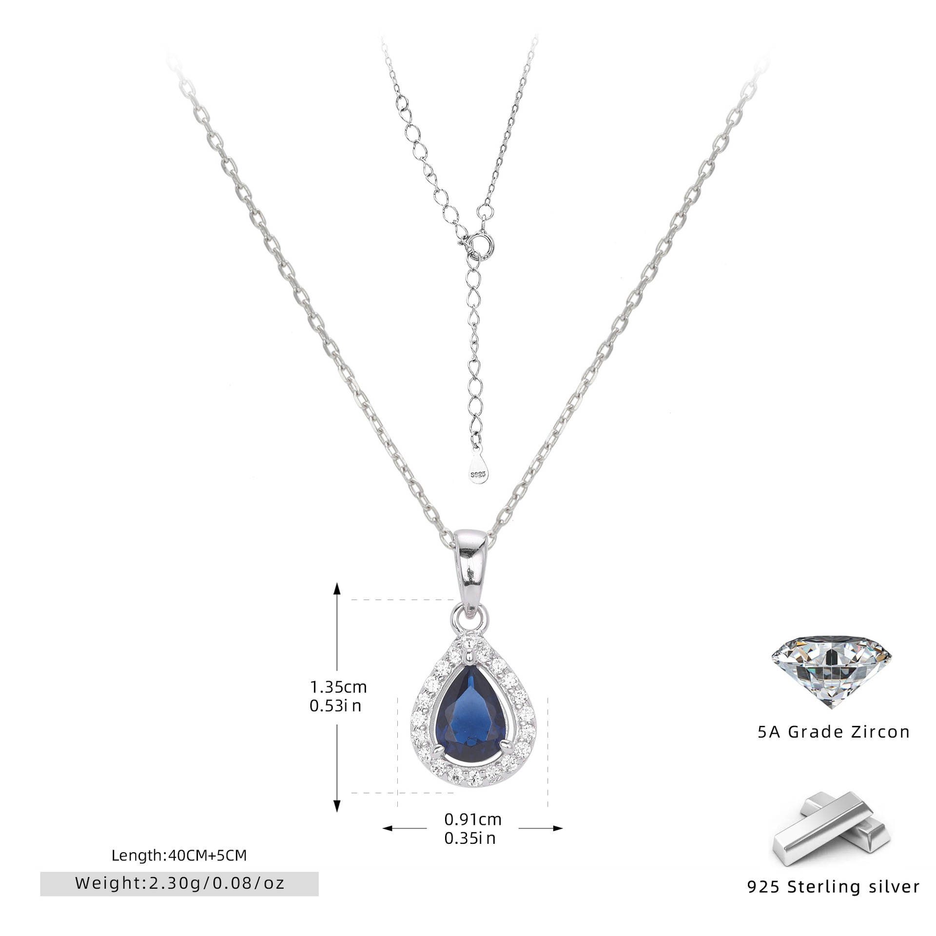 European and American style double-layer zircon earrings and light luxury zircon necklace