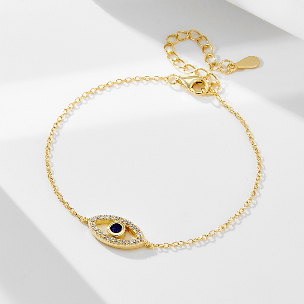 S925 Sterling Silver Zircon Devil's Eye Bracelet