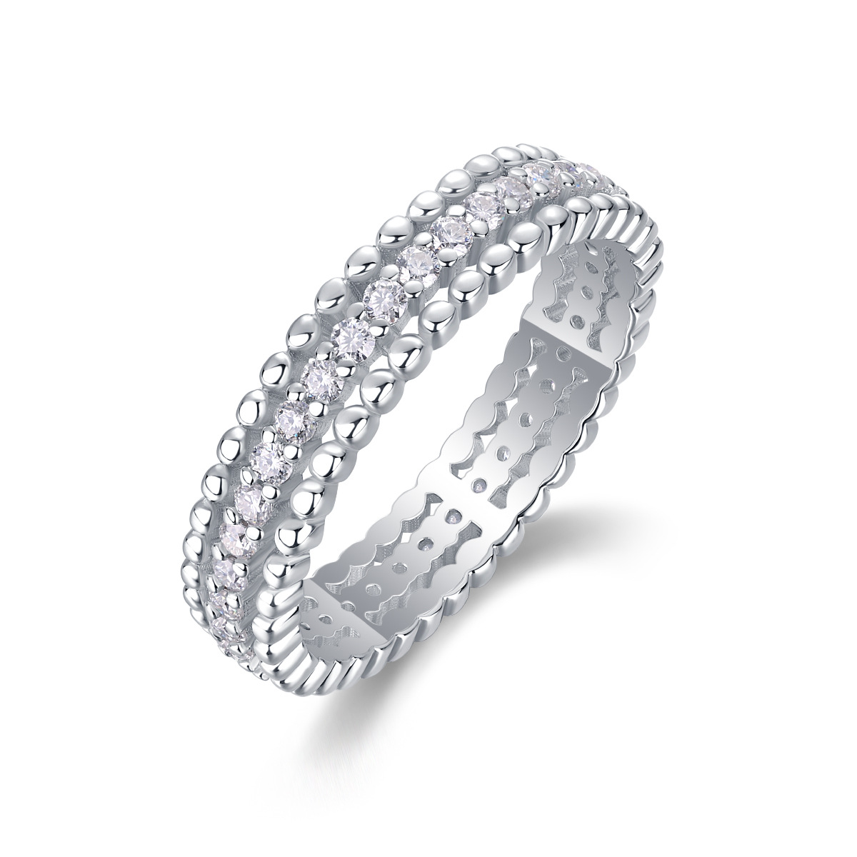 S925 Sterling Silver "Autumn Stroll" Moissanite Closed-Band Ring