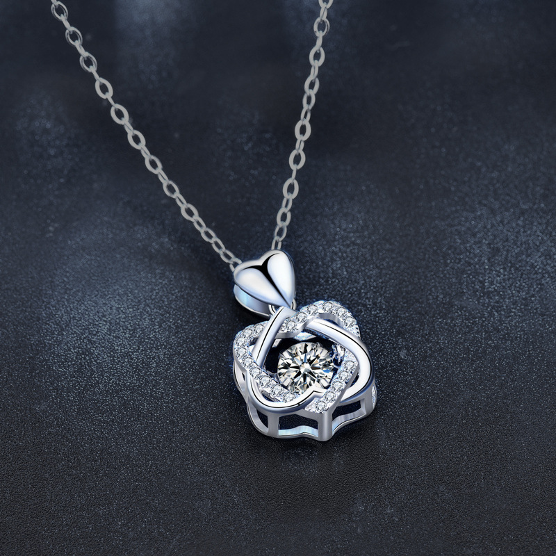 S925 Sterling Silver Moissanite Eight Awn Star Pendant Necklace