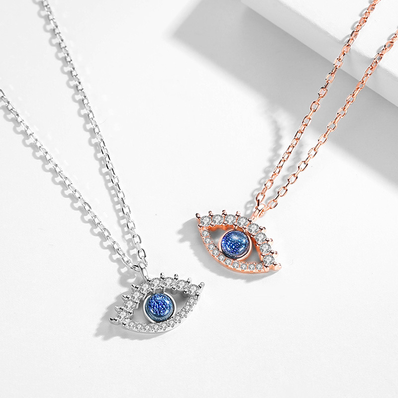 S925 Sterling Silver Halloween Evil Eye Necklace
