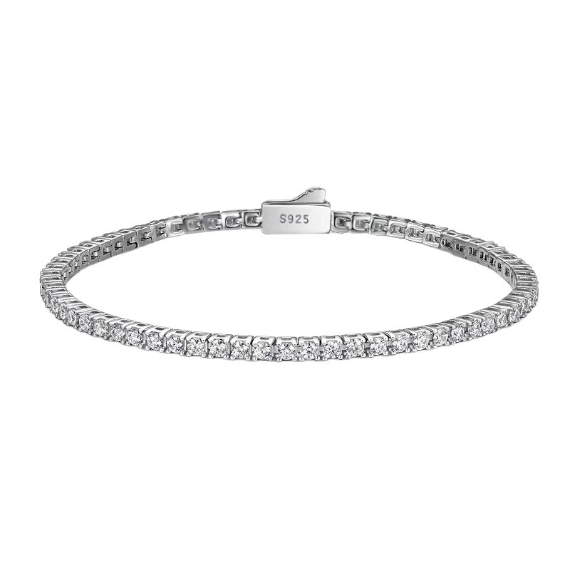 S925 Sterling Silver Moissanite Tennis Bracelet