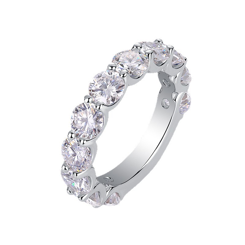 S925 Sterling Silver Moissanite Eternity Band