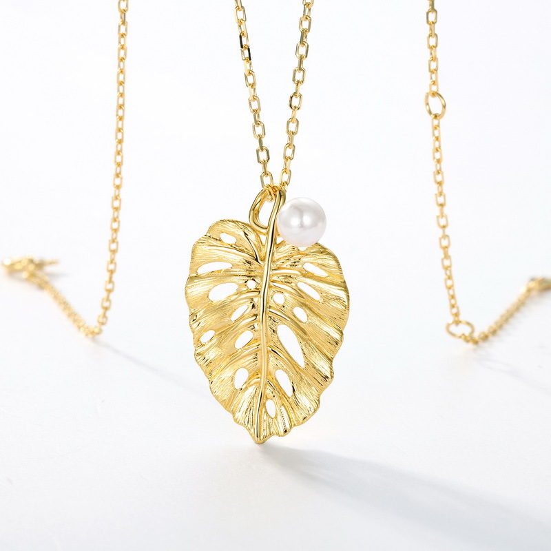 S925 Sterling Silver Leaf Pendant Necklace