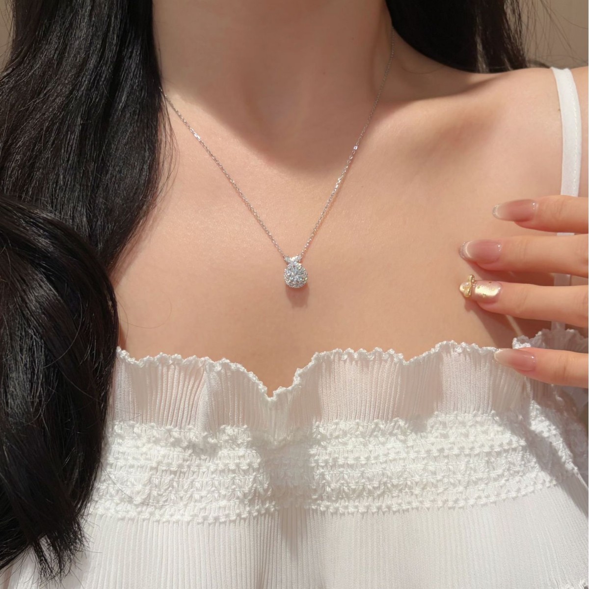 S925 Silver Moissanite Pendant Necklace