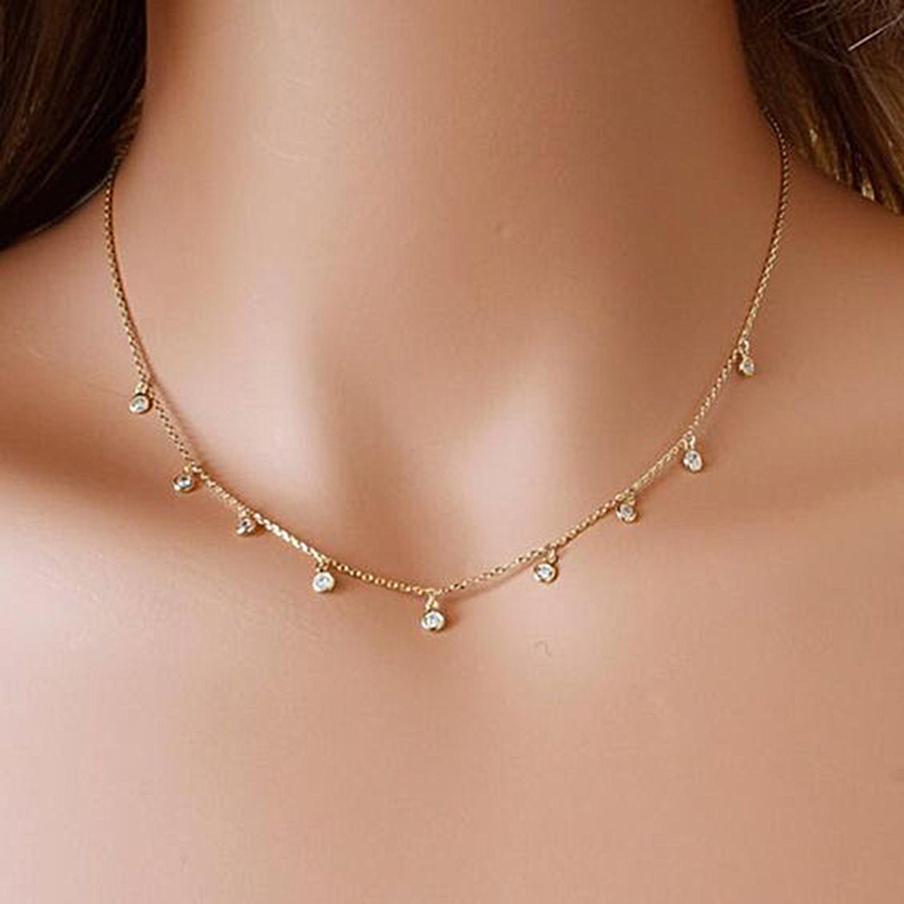 S925 Sterling Silver Starry Dot Zircon Pendant Necklace