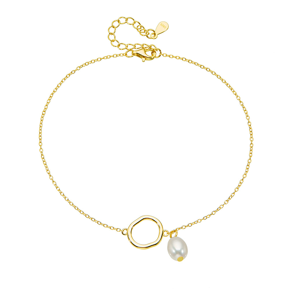 S925 Sterling Silver Natural Pearl Anklet