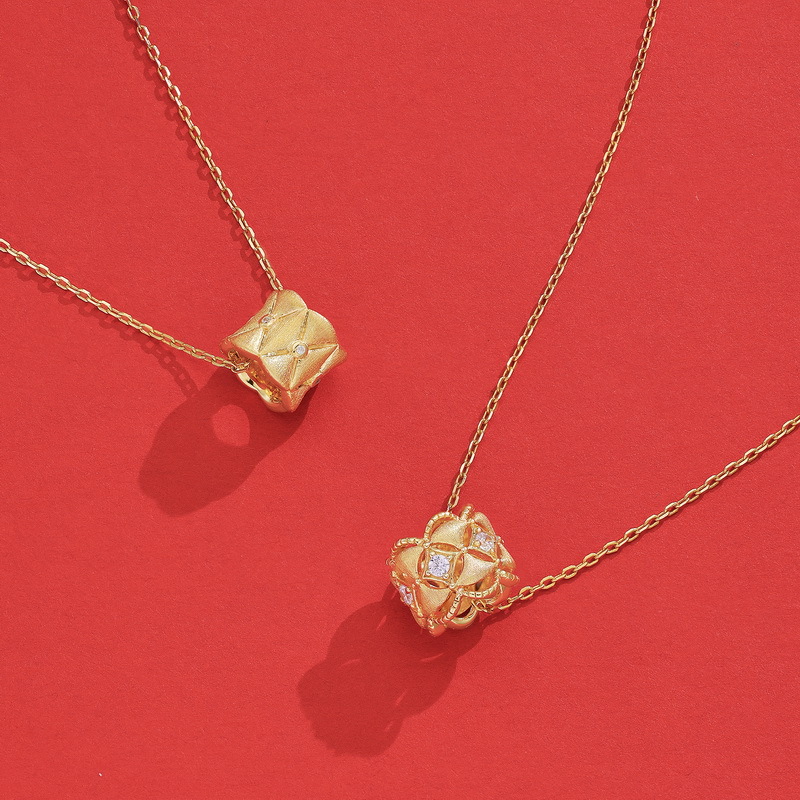 S925 Sterling Silver Gold-Plated Slim Waist Zircon Inlaid Necklace