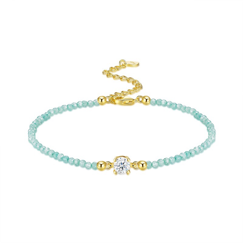 S925 Silver Gold-Plated Moissanite Bracelet (Non-Fading)