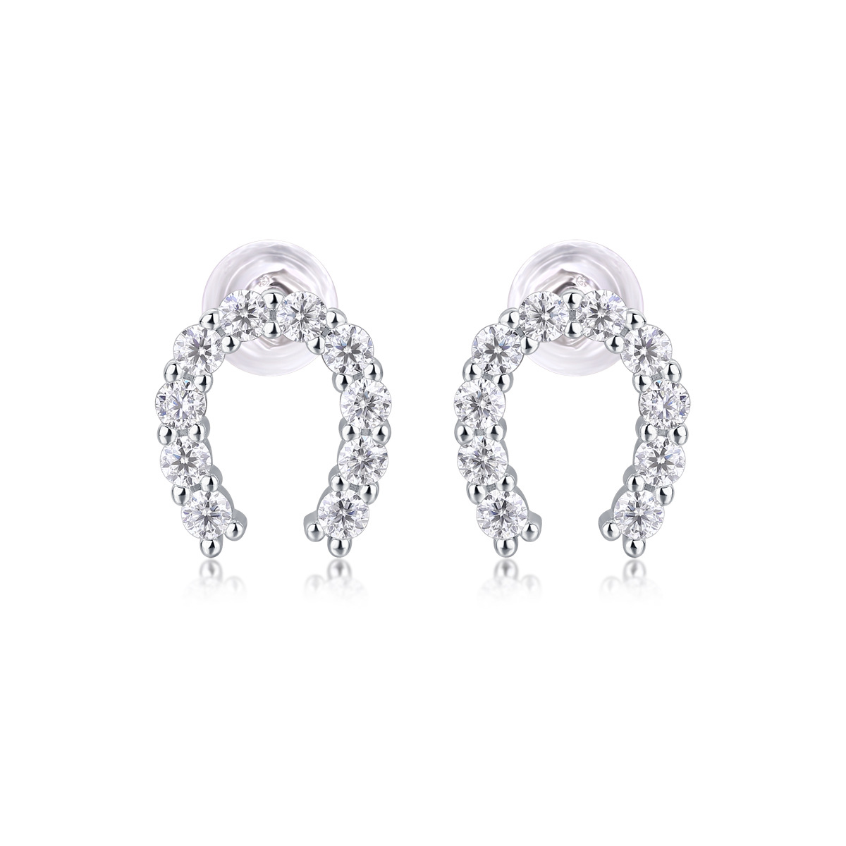 S925 Silver "Happiness" Moissanite Stud Earrings