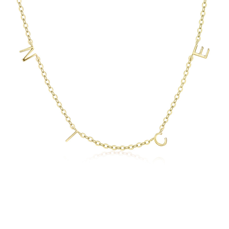 925 Sterling Silver "NICE" Letter Necklace